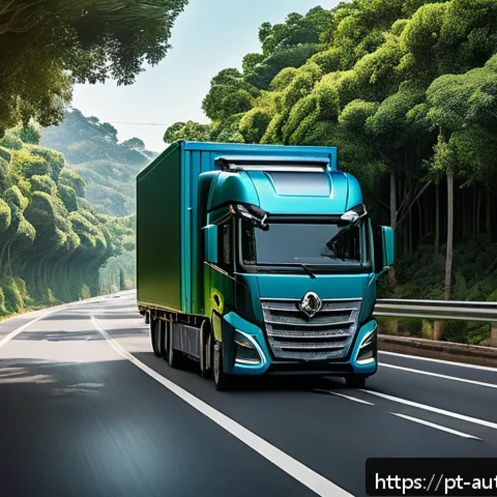 자율주행차와 물류 산업의 혁신 - A sleek autonomous delivery truck equipped with advanced sensors like LiDAR and cameras driving on a...