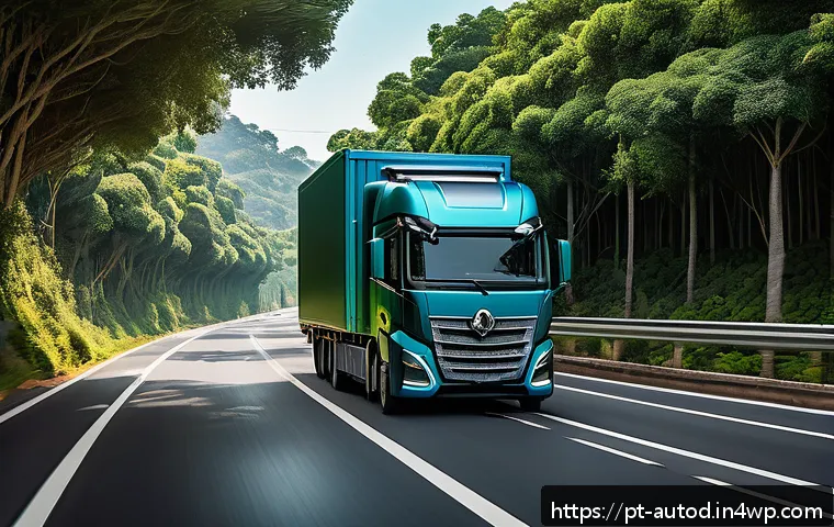 자율주행차와 물류 산업의 혁신 - A sleek autonomous delivery truck equipped with advanced sensors like LiDAR and cameras driving on a...